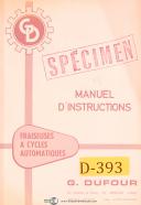 Dufour-Dufour Gaston No. 51, Universal Milling, Instructions and Spare Parts Manual-51-No. 51-06